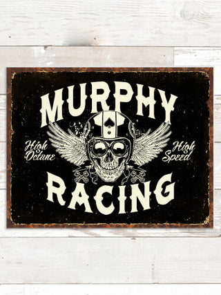 Racing Skull : Tin Signs