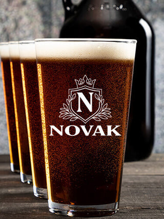Regal Monogram : Growler Pint Glass Gift Sets - Color Printed