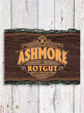 Rotgut Whiskey : Faux Sliced Log Plaque