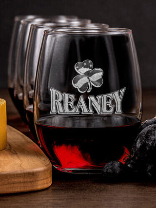 Shamrock Flag : Cheese Board Wine Glass Gift Sets - Engraved