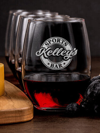 Sports Bar : Cheese Board Wine Glass Gift Sets - Engraved