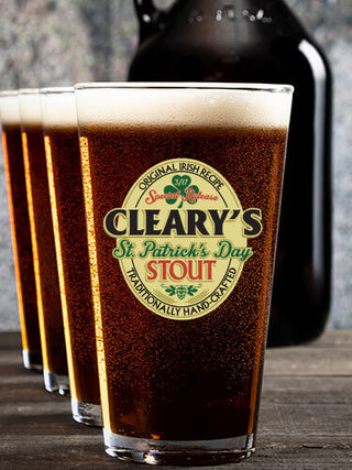 St. Patrick's Day Stout : Growler Pint Glass Gift Sets - Color Printed