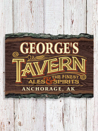 Tavern : Faux Sliced Log Plaque