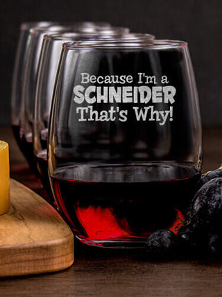 That's Why : Cheese Board Wine Glass Gift Sets - Engraved