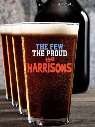 The Few The Proud : Growler Pint Glass Gift Sets - Color Printed