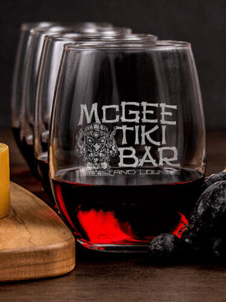 Tiki Bar : Cheese Board Wine Glass Gift Sets - Engraved