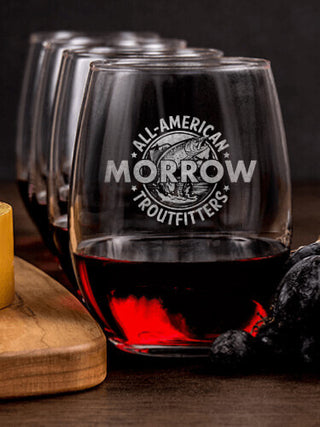 Troutfitters : Cheese Board Wine Glass Gift Sets - Engraved