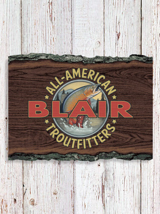 Troutfitters : Faux Sliced Log Plaque
