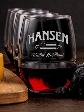 United We Stand : Cheese Board Wine Glass Gift Sets - Engraved