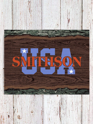 USA : Faux Sliced Log Plaque