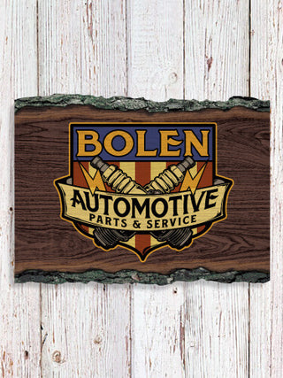 Vintage Automotive : Faux Sliced Log Plaque