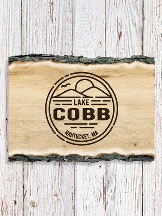 Vintage Lake : Faux Sliced Log Plaque