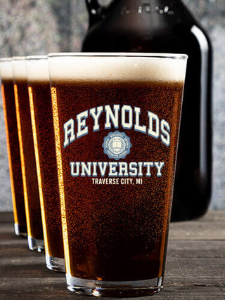 Vintage University : Growler Pint Glass Gift Sets - Color Printed