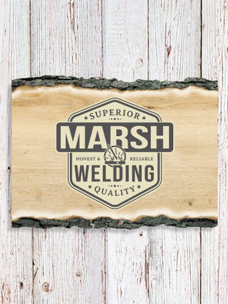 Welding : Faux Sliced Log Plaque
