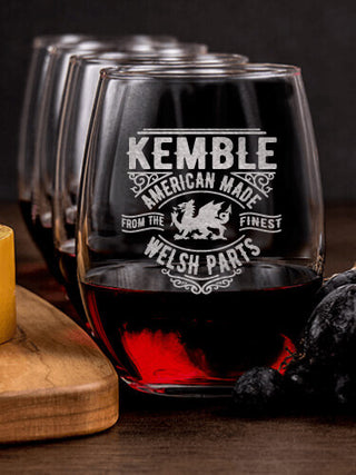 Welsh Parts : Cheese Board Wine Glass Gift Sets - Engraved