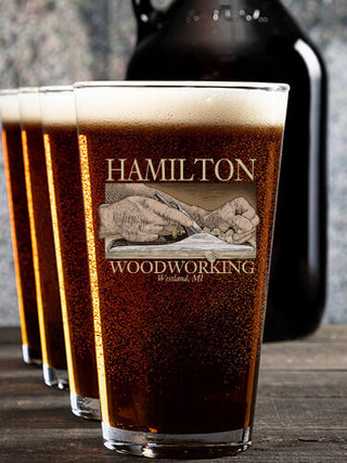 Woodworking : Growler Pint Glass Gift Sets - Color Printed