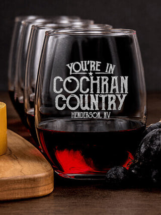Your Country : Cheese Board Wine Glass Gift Sets - Engraved