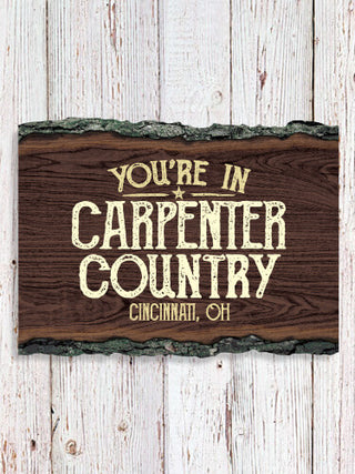 Your Country : Faux Sliced Log Plaque