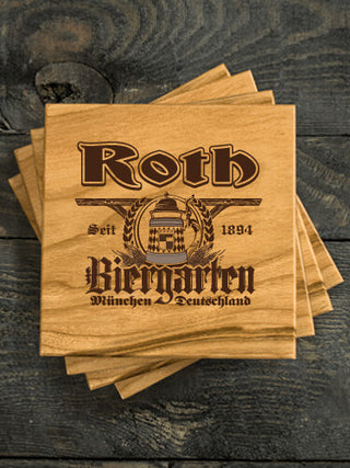 Biergarten : Coasters - Engraved