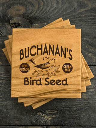 Bird Seed : Coasters - Engraved