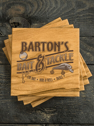 Classic Bait and Tackle : Coasters - Engraved