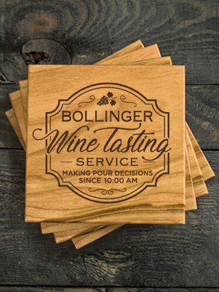 Classic Wine Tasting Services : Coasters - Engraved