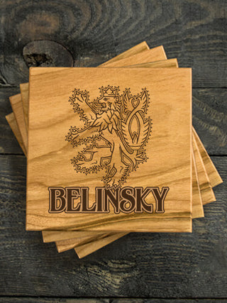 Czech Lion : Coasters - Engraved