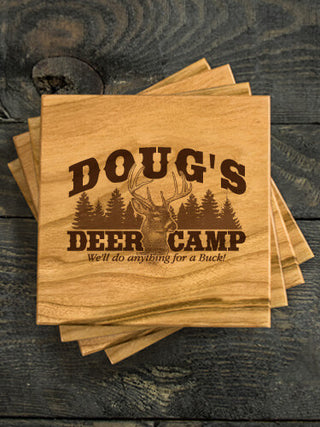 Deer Camp : Coasters - Engraved