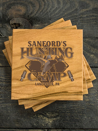 Duck Hunting Camp : Coasters - Engraved