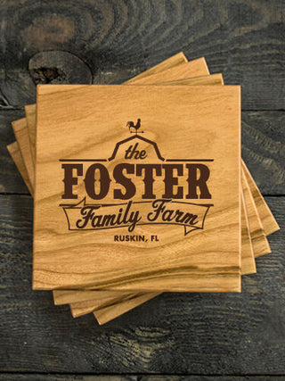 Family Farm : Coasters - Engraved