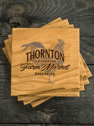 Farm Market : Coasters - Engraved