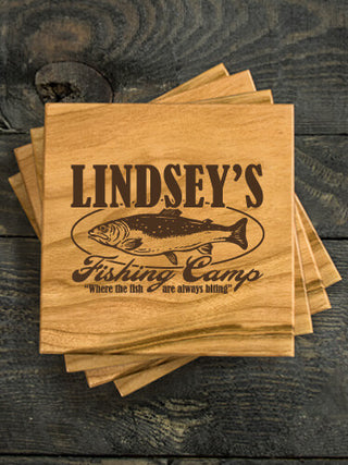 Fishing Camp : Coasters - Engraved