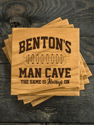 Football Man Cave : Coasters - Engraved