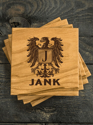 German Monogram : Coasters - Engraved