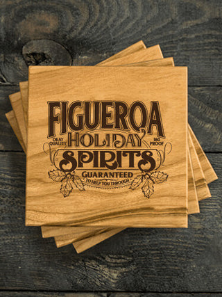Holiday Spirits : Coasters - Engraved