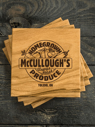 Homegrown Produce : Coasters - Engraved