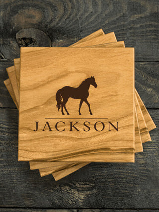 Horse : Coasters - Engraved