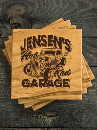 Hot Rod Garage : Coasters - Engraved