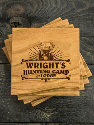 Hunting Camp : Coasters - Engraved