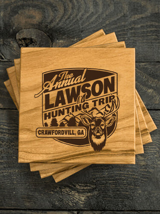 Hunting Trip : Coasters - Engraved