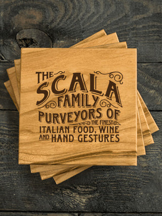Italian Hand Gestures : Coasters - Engraved