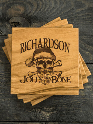 Jolly To The Bone : Coasters - Engraved