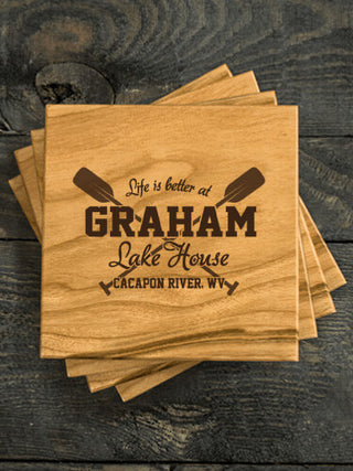 Lake House : Coasters - Engraved
