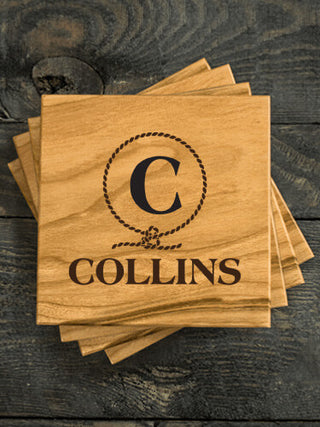 Lasso Monogram : Coasters - Engraved