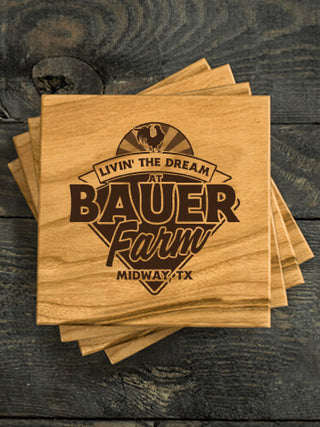 Livin' The Dream Farm : Coasters - Engraved