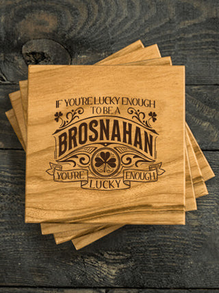 Lucky Enough : Coasters - Engraved
