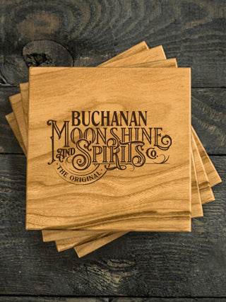 Moonshine and Spirits : Coasters - Engraved