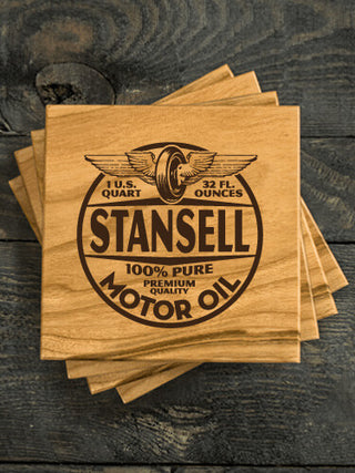 Motor Oil : Coasters - Engraved