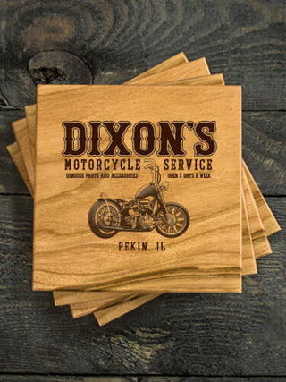 Motorcycle Service : Coasters - Engraved