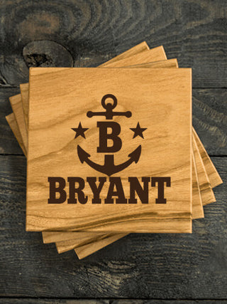 Nautical Monogram : Coasters - Engraved
